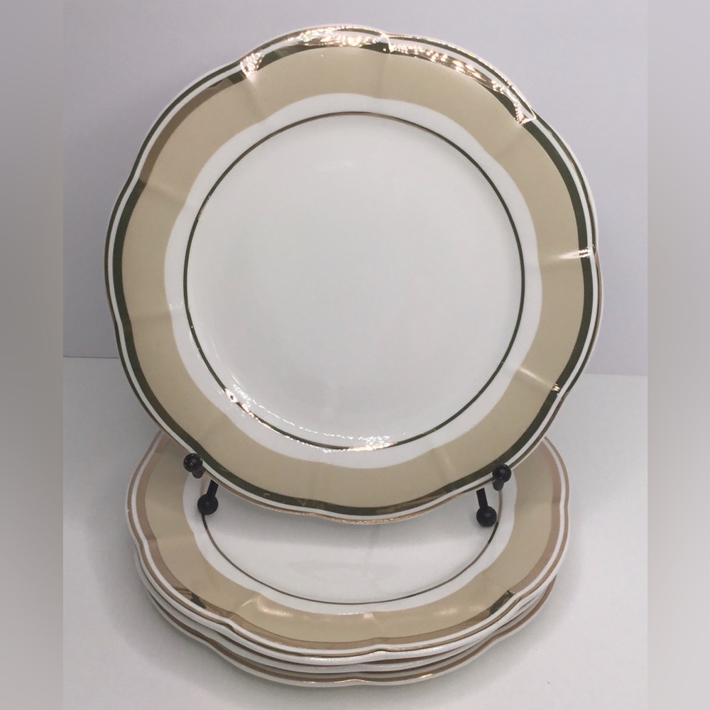 4 Salad Plates 8” Gold Rim Grace Teaware New Porcelain